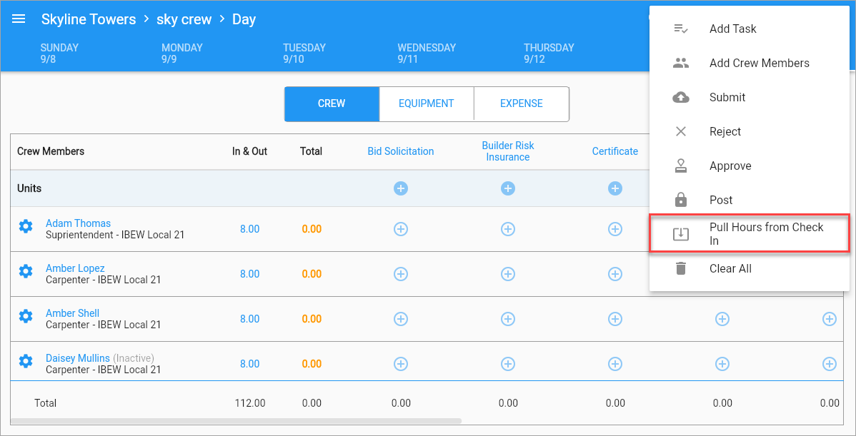 Construct CT Legacy - Pulling Hours from the Construct CHK App