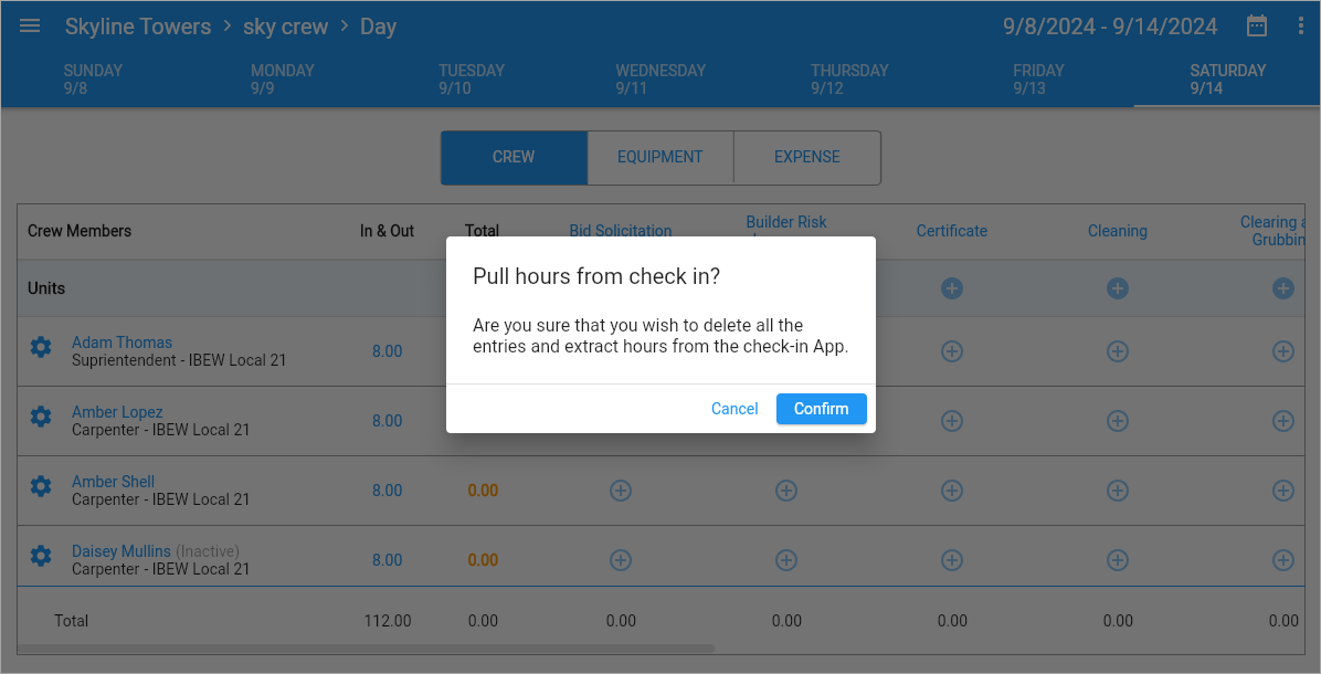 Construct CT Legacy - Pulling Hours from the Construct CHK App