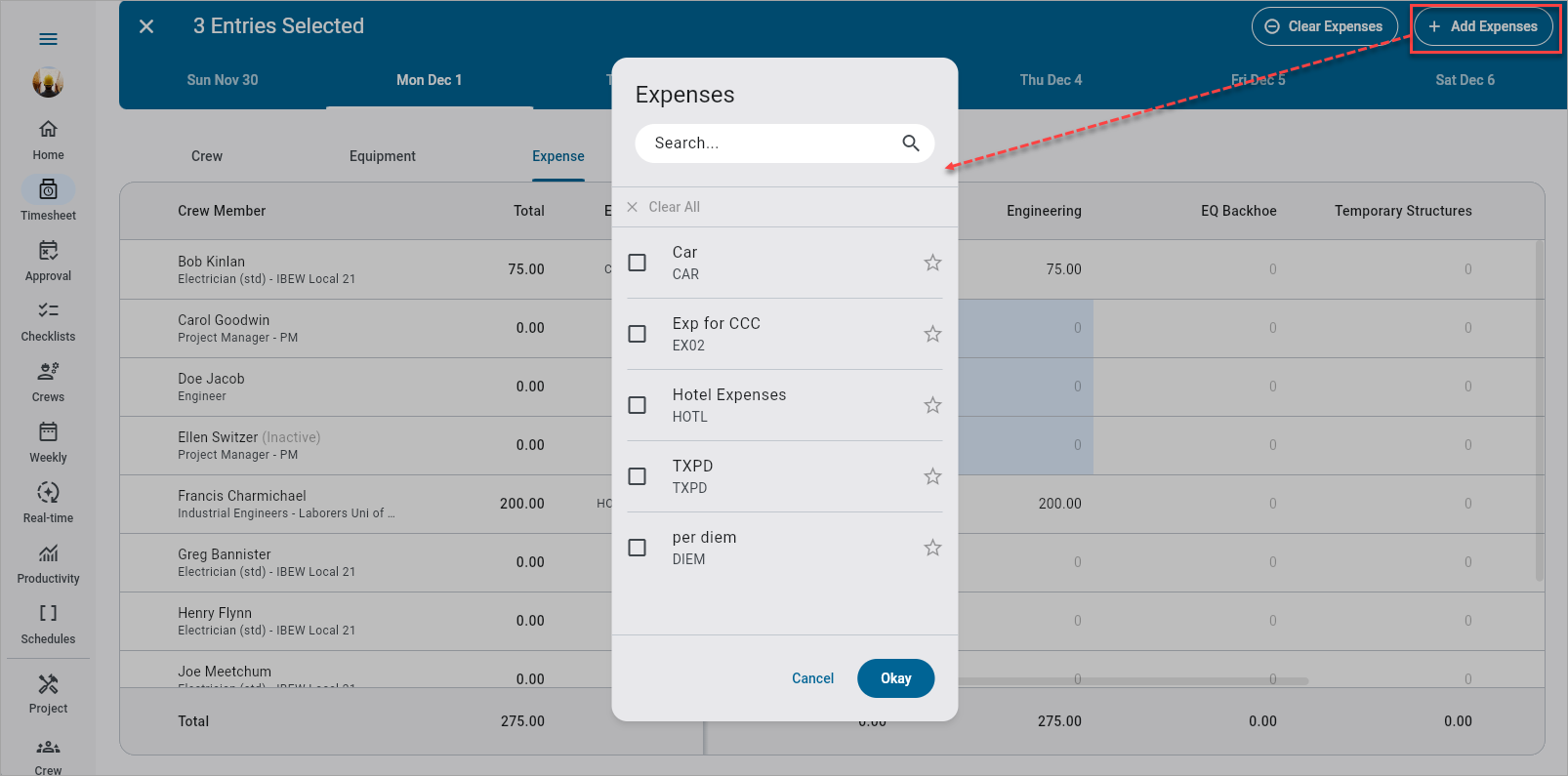 Construct CT - Expense and Approval