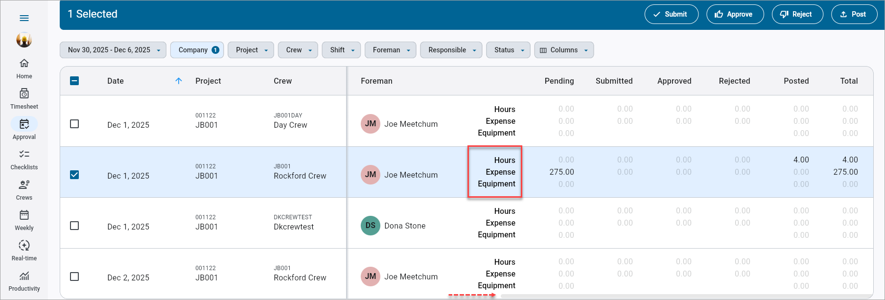 Construct CT - Expense and Approval