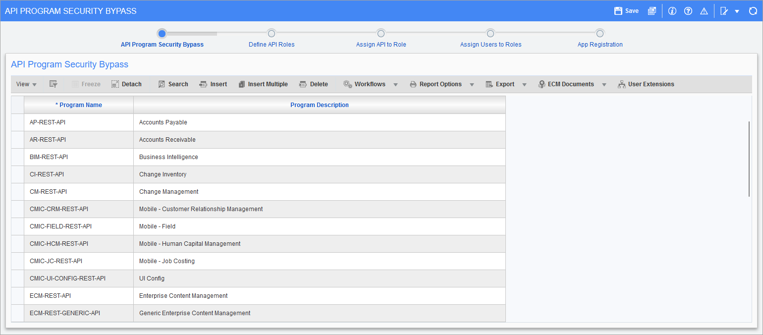 CMiC API Access Setup - Security Configuration