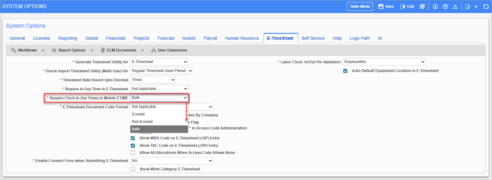 Construct ESS - Clock In/Out Time Entry