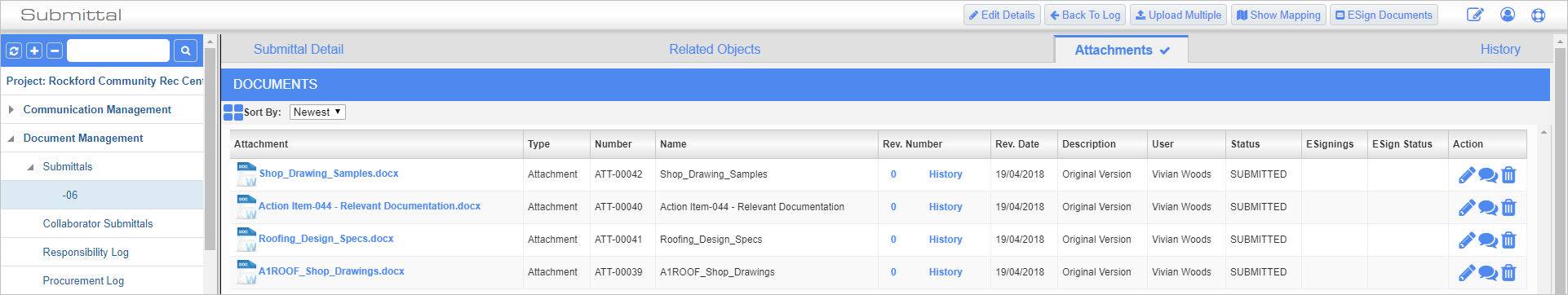 CMiC Field - Submittals (Classic)