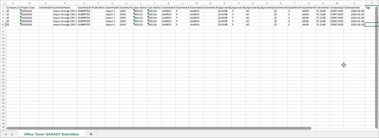 Patch 22 Highlight - Construct PM - Submittals V2 Import